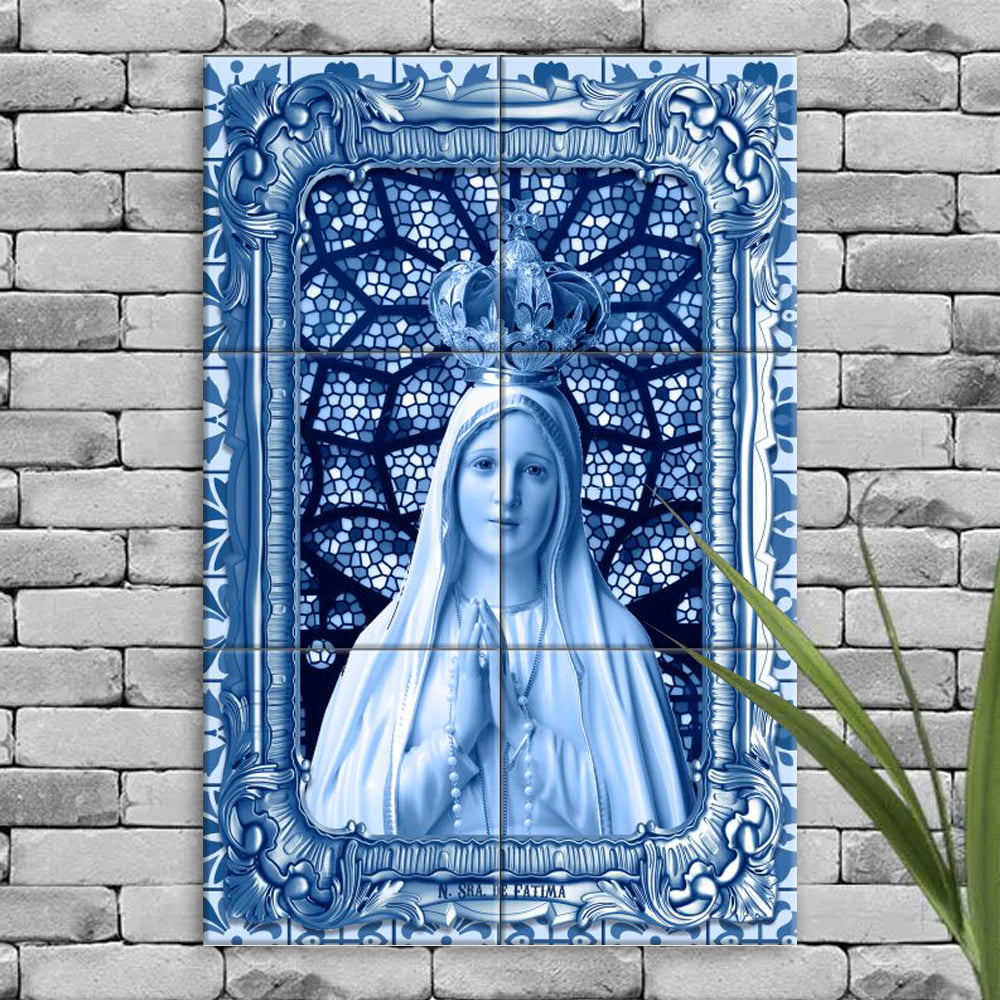 Quadro Imagem Nossa Senhora De F Tima Em Azulejo Decorativo Estilo