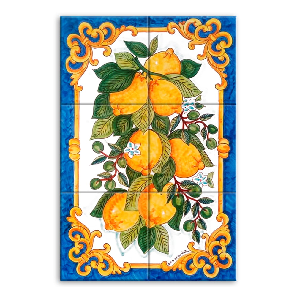 Quadro Painel Azulejo Português Limões