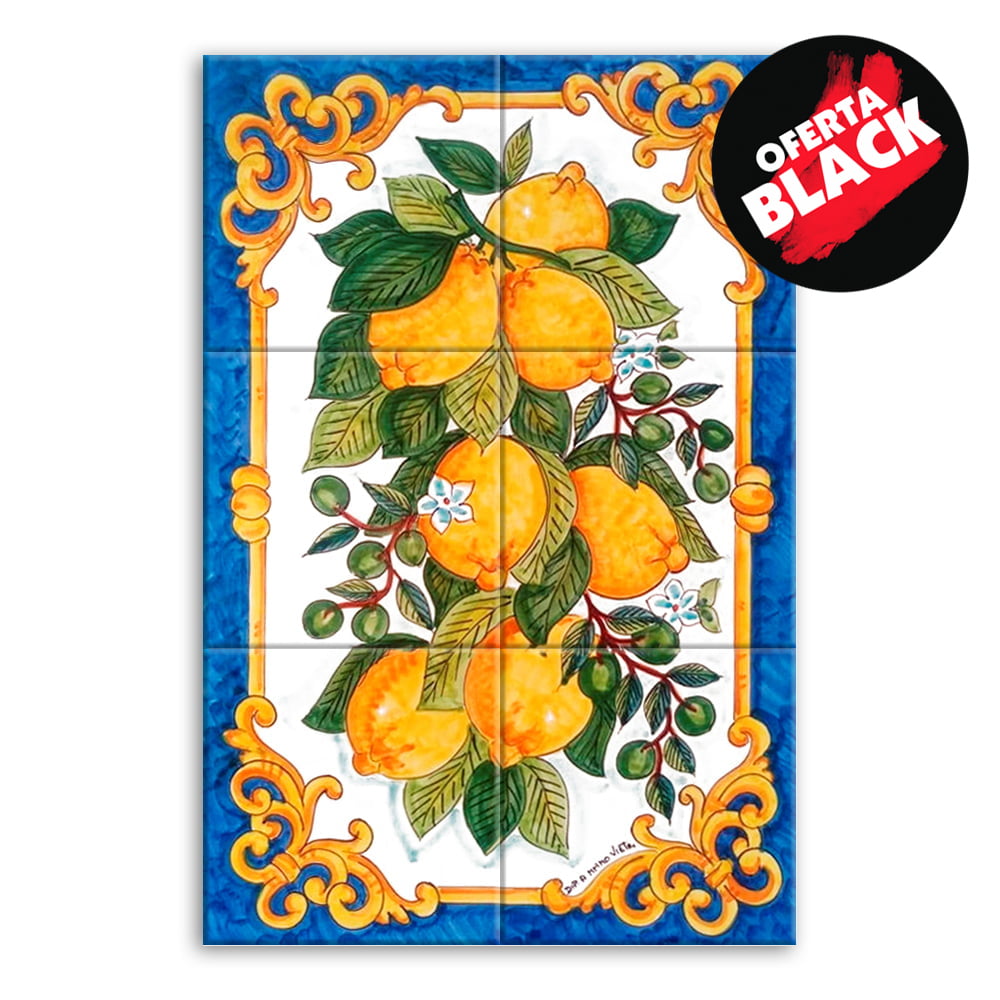 Quadro Painel Azulejo Português Limões