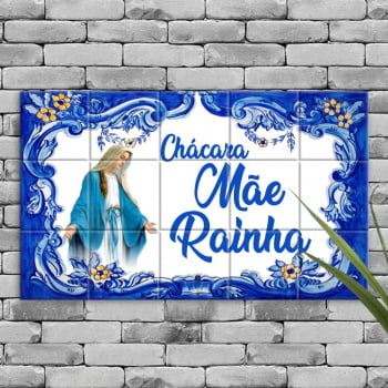 Quadro Imagem Personalizado Chácara Sítio Fazenda Condomínio em Azulejo Queimado a Forno Estilo Português