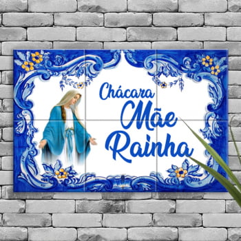 Quadro Imagem Personalizado Chácara Sítio Fazenda Condomínio em Azulejo Queimado a Forno Estilo Português