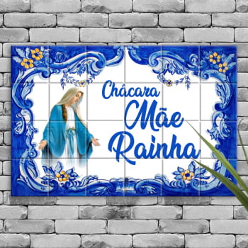 Quadro Imagem Personalizado Chácara Sítio Fazenda Condomínio em Azulejo Queimado a Forno Estilo Português