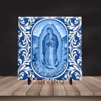 Quadro Nsa de Guadalupe Est. Portugues Azulejo 20x20 Suporte