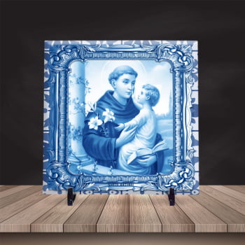 Azulejo Personalizado Santo Antônio Est. Portugues 20x20 Suporte Porta-Ret.