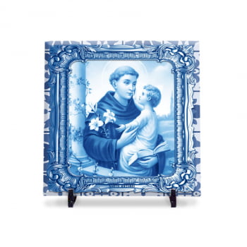 Azulejo Personalizado Santo Antônio Est. Portugues 20x20 Suporte Porta-Ret.