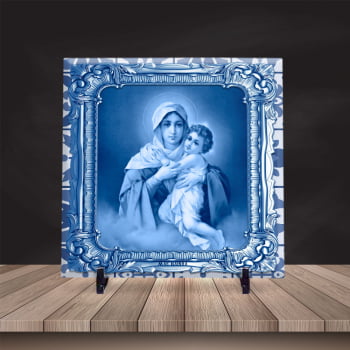 Azulejo Personalizado Mãe Rainha de Schoenstatt Est. Portugues Suporte Porta-Ret.