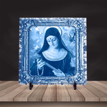 Azulejo Personalizado Santa Rita de Cássia Est. Portugues 20x20 Suporte Porta-Ret. 