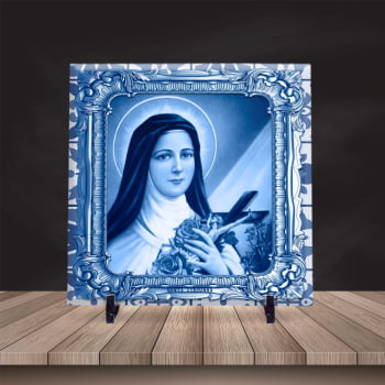 Azulejo Personalizado Santa Terezinha Est. Portugues 20x20 Suporte Porta-Ret.