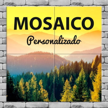 Painel em Azulejo Decorativo com logo, frase, foto... 4 peças