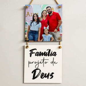 Conjunto de Azulejos Decorativos Personalizado com foto 20x20cm com Cordas de Sisal (2 Peças)