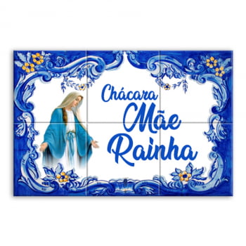 Quadro Imagem Personalizado Chacará Sítio Fazenda Condomínio em Azulejo Decorativo Estilo Português