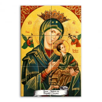 Quadro Imagem Nossa Senhora do Perpétuo Socorro em Azulejo Decorativo