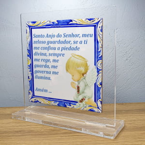 Azulejo personalizado com base em acrílico Oração do Santo Anjo do Senhor