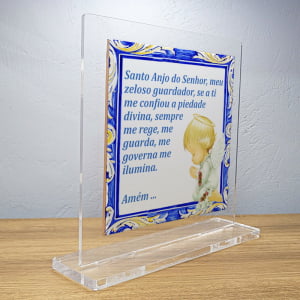 Azulejo personalizado com base em acrílico Oração do Santo Anjo do Senhor