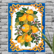 Quadro Painel Azulejo Português Limões