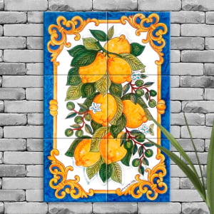 Quadro Painel Azulejo Português Limões