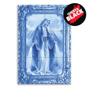 Quadro Imagem Nossa Senhora das Graças em Azulejo Decorativo Estilo Português