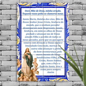 Quadro Oração Nossa Senhora da Conceição em Azulejo Decorativo Estilo Português