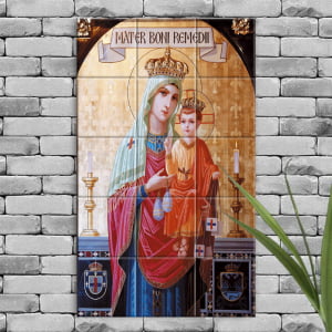 Quadro Painel Imagem Nossa Senhora do Bom Remédio em Azulejo Decorativo