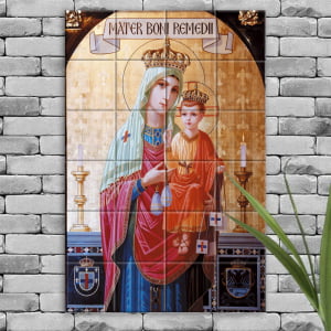 Quadro Painel Imagem Nossa Senhora do Bom Remédio em Azulejo Decorativo