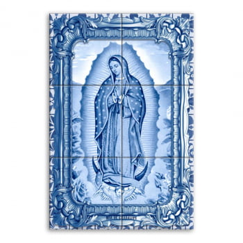 Quadro Imagem Nossa Senhora de Guadalupe em Azulejo Decorativo Estilo Português