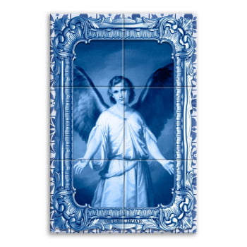 Quadro Imagem São Gabriel Arcanjo em Azulejo Decorativo Estilo Português