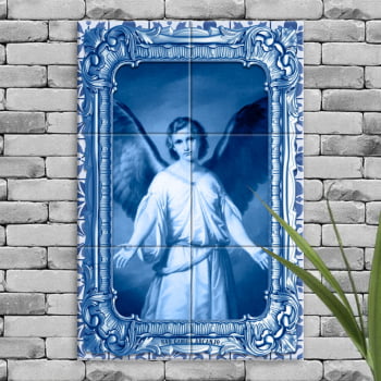 Quadro Imagem São Gabriel Arcanjo em Azulejo Decorativo Estilo Português