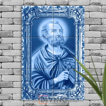 Quadro Imagem São Pedro em Azulejo Decorativo Estilo Português