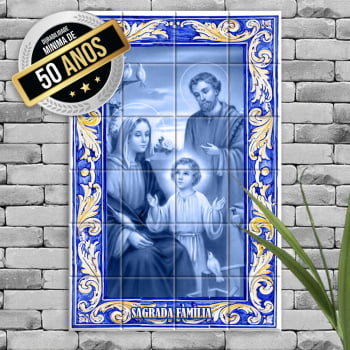 Quadro Imagem Sagrada Família em Azulejo Português Durabilidade media de 50 anos