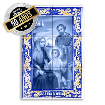 Quadro Imagem Sagrada Família em Azulejo Português Durabilidade media de 50 anos