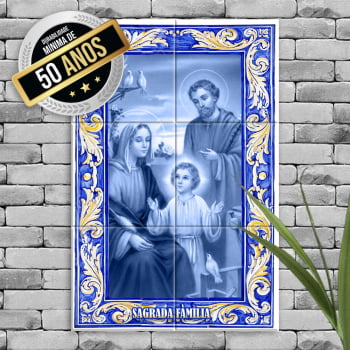 Quadro Imagem Sagrada Família em Azulejo Português Durabilidade media de 50 anos