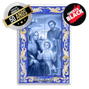 Quadro Imagem Sagrada Família em Azulejo Português Durabilidade media de 50 anos